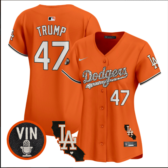 Women Los Angeles Dodgers #47 Trump 2025 orange Limited Stitched Jersey